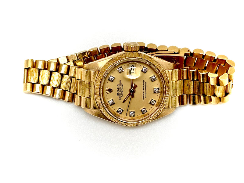 ROLEX LADY DATEJUST PRESIDENT DIAMANTS