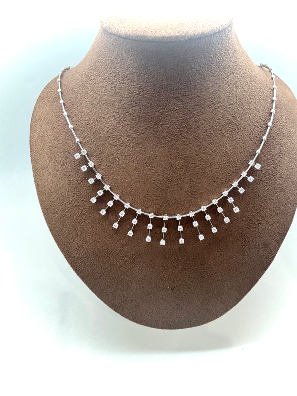 COLLIER DRAPERIE OR BLANC DIAMANTS