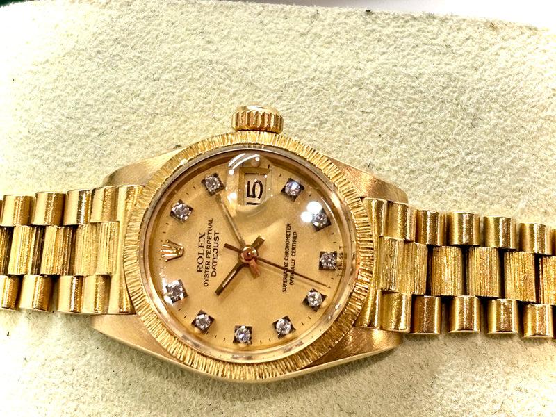 ROLEX LADY DATEJUST PRESIDENT DIAMANTS