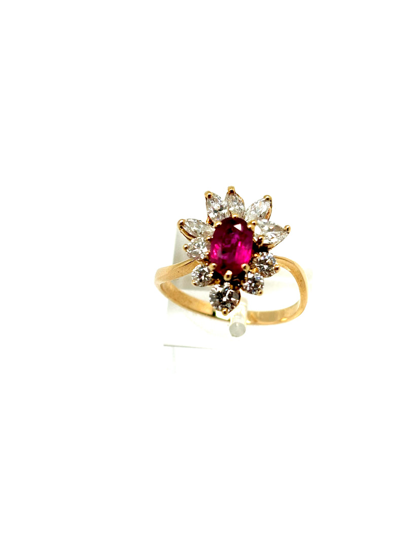 BAGUE RUBIS DIAMANTS