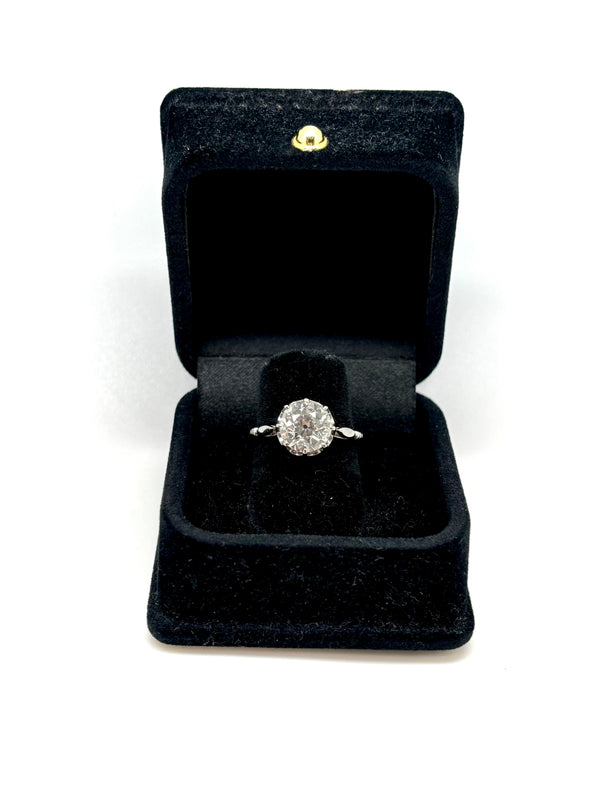 BAGUE SOLITAIRE ANCIEN 2ct