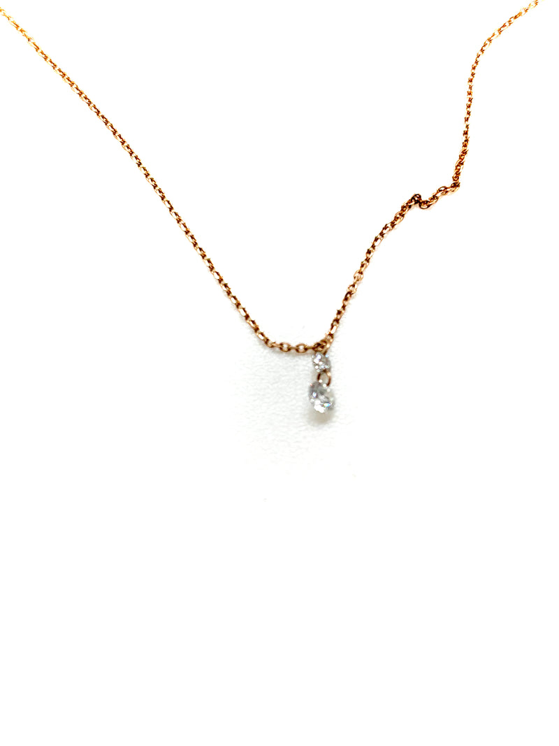 COLLIER LA BRUNE ET LA BLONDE 360° or rose 0,22ct