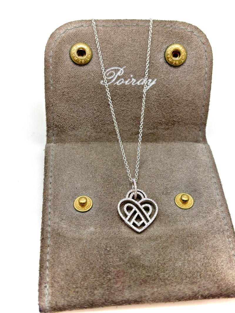 POIRAY COLLIER COEUR ENTRELACE DIAMANTS