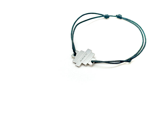 BRACELET DINH VAN CORDON OR BLANC DIAMANTS