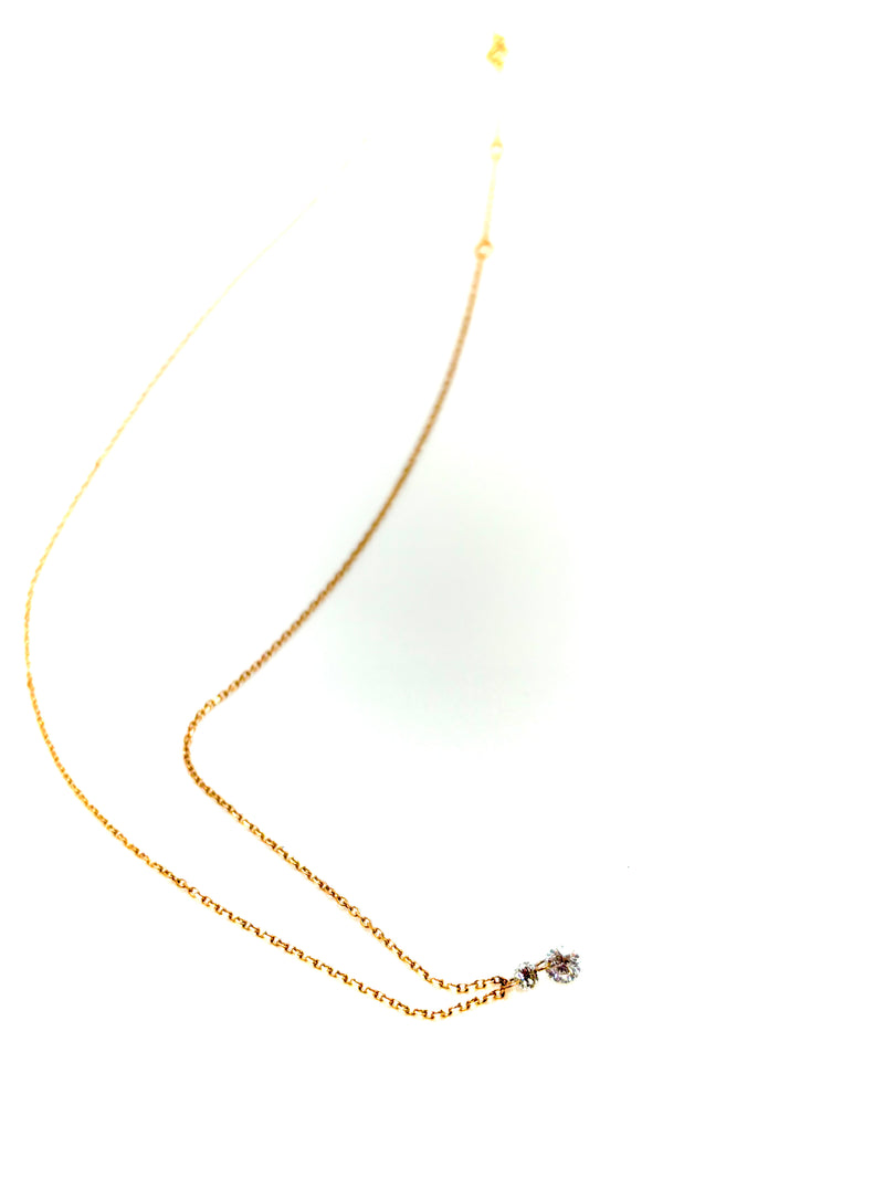 COLLIER LA BRUNE ET LA BLONDE 360° or rose 0,22ct