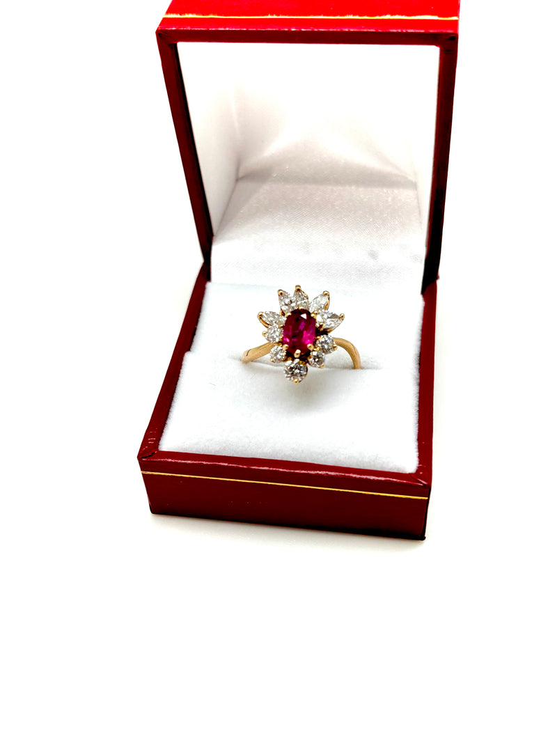 BAGUE RUBIS DIAMANTS