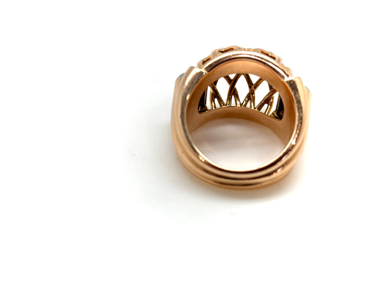 BAGUE ART DECO OR ROSE DIAMANTS