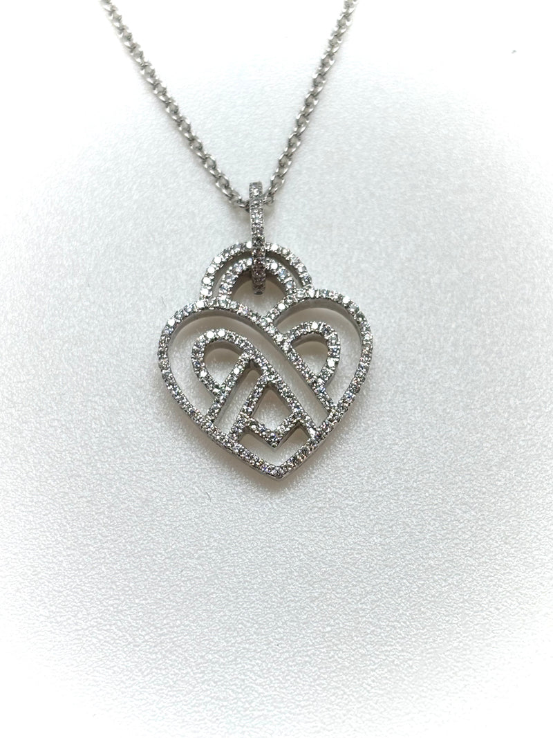 POIRAY COLLIER COEUR ENTRELACE DIAMANTS