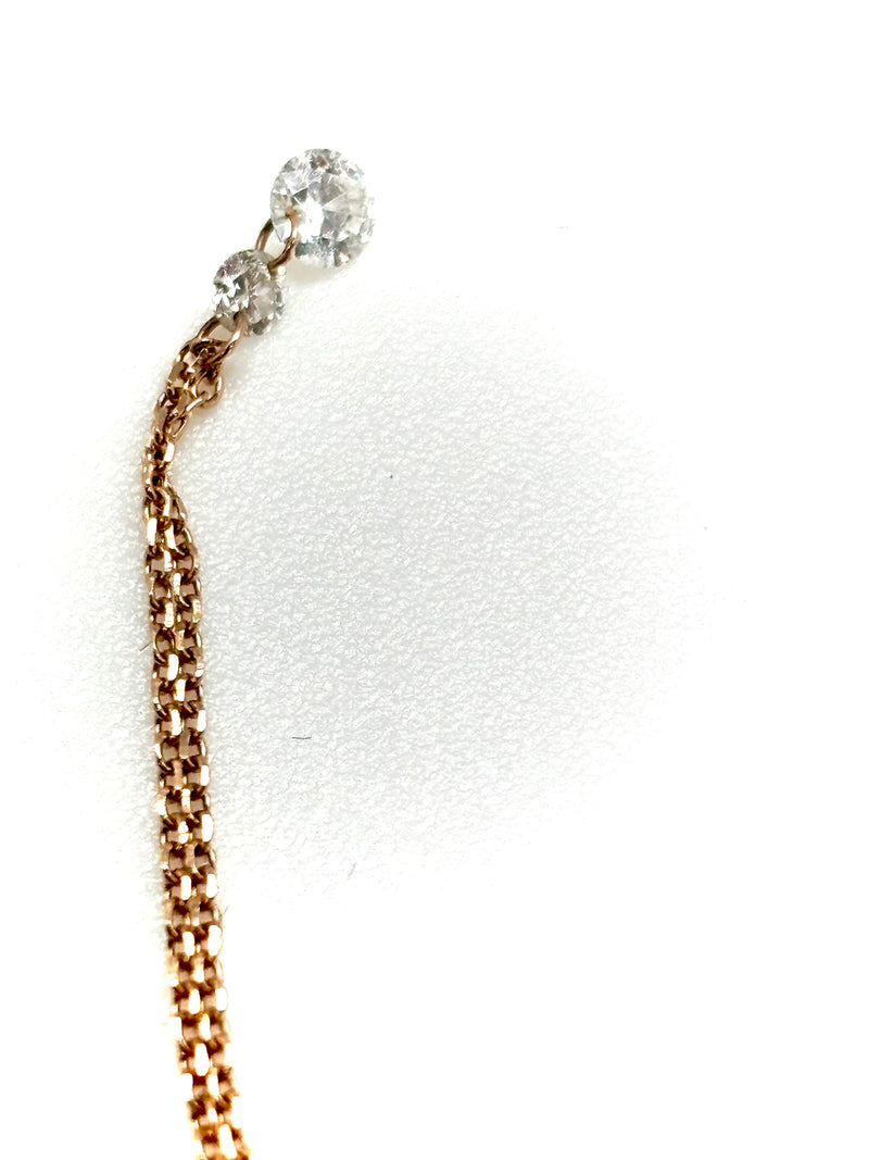 COLLIER LA BRUNE ET LA BLONDE 360° or rose 0,22ct