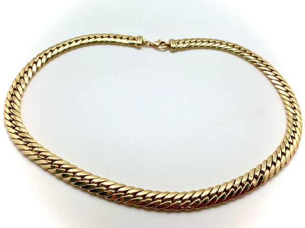 COLLIER OR 18K MAILLE PALMIER PLAT