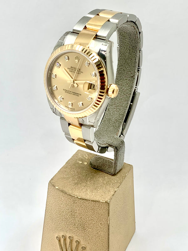 ROLEX DATE JUST index diamants