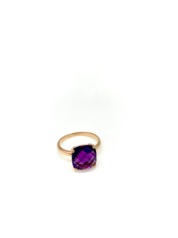 Bague Solitaire Amethyste  Neuve